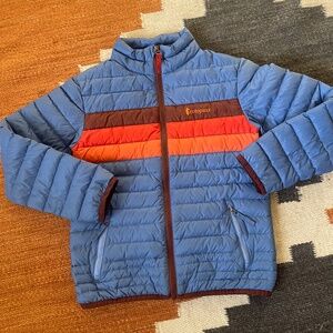 Cotopaxi Puffer Jacket - Blue, Orange, Brown - Kids Small